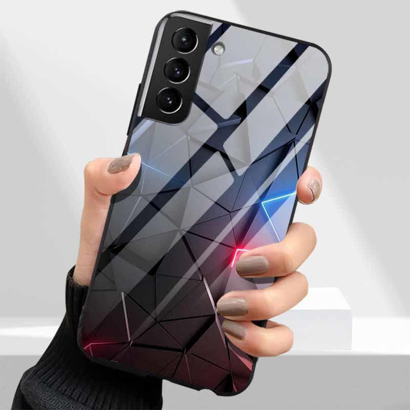Чехлы из закаленного стекла для телефонов Samsung Galaxy S21 FE S20 S22 Plus Ultra 5G S 21 22 23 24 S23 S24 S24FE Cover Жесткий задний корпус из ПК