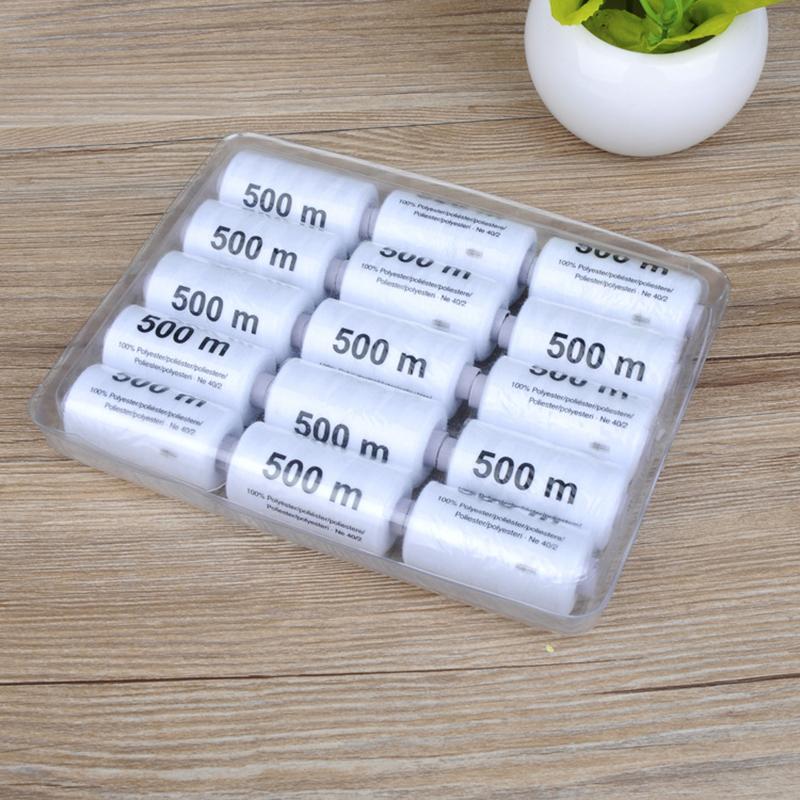 15/12pcs 500M Strong And Durable Sewing Threads For Sewing Polyester Thread Clothes Sewing Supplies Accessories White Black