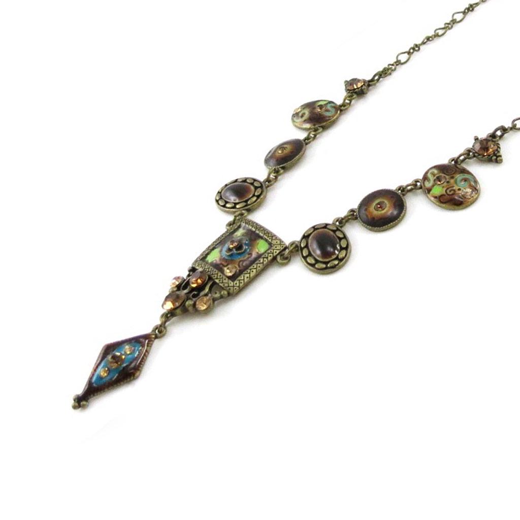 Les Trésors De Lily [E5700] - 'Phedre' Turquoise Brown Designer Necklace