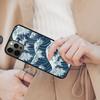 Японская волновая art Магнитный чехол для телефона ДЛЯ APPLE iPhone 17 Air 16 14 13 12 Pro Max 15 Plus Беспроводная зарядка С крышкой MagSafe