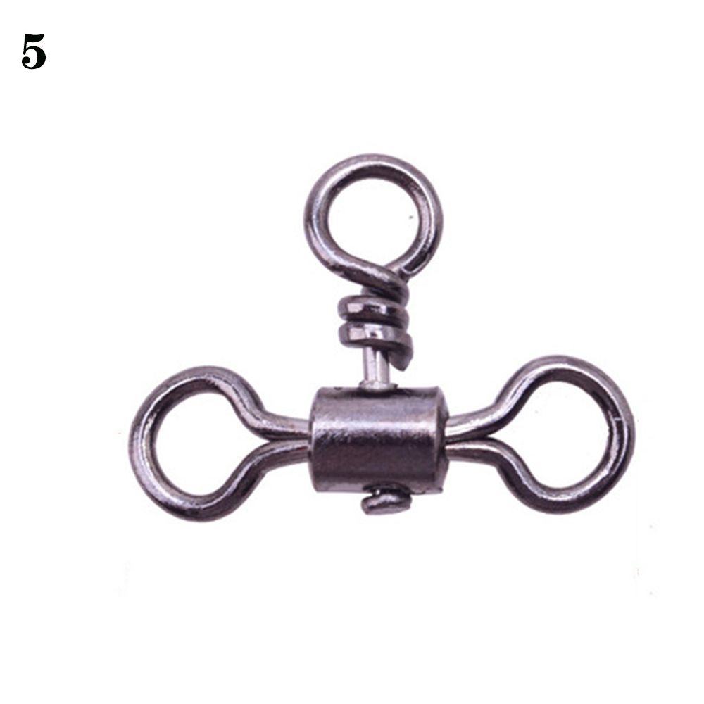 Bearing Barrel Trident Fishhook Connector 3 Way Bearing Swivel Cross Line T-shape Fishing Swivels