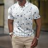Мужская летняя рубашка для гольфа с принтом Botton, короткий рукав, мужская повседневная модная рубашка