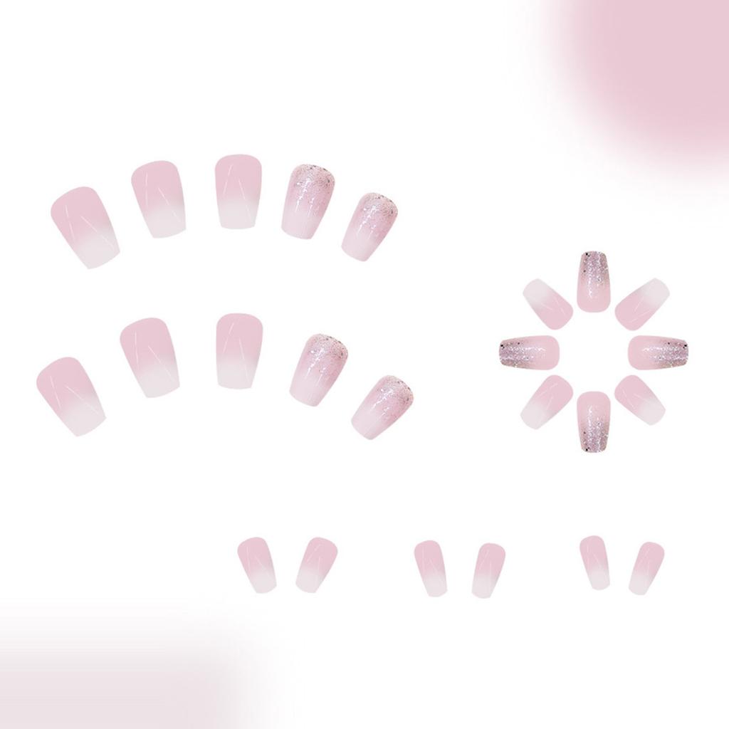 Квадратный пресс на ногтях Френч-тип Накладные ногти Клеи на ногтях Блестящие искусственные ногти