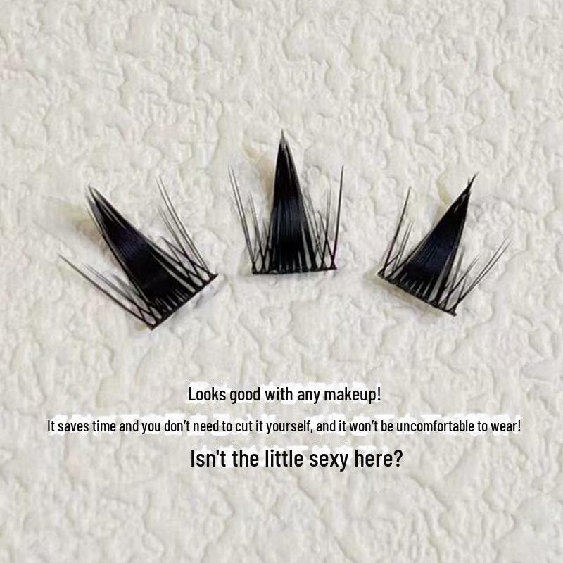 Накладные ресницы Menglash Naughty Elf — в стиле мультяшной Барби, естественный вид, густые сегментированные пучки.