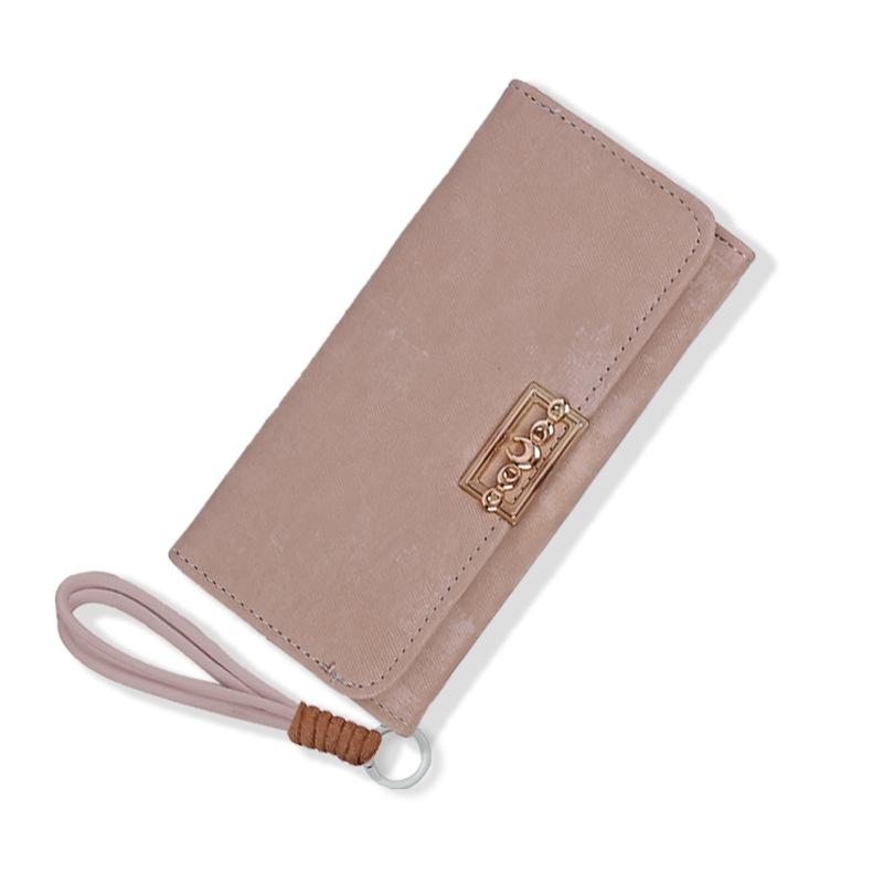 Women's Frosted Leather Tri-fold Clutch Wallet with Multi-card Slots