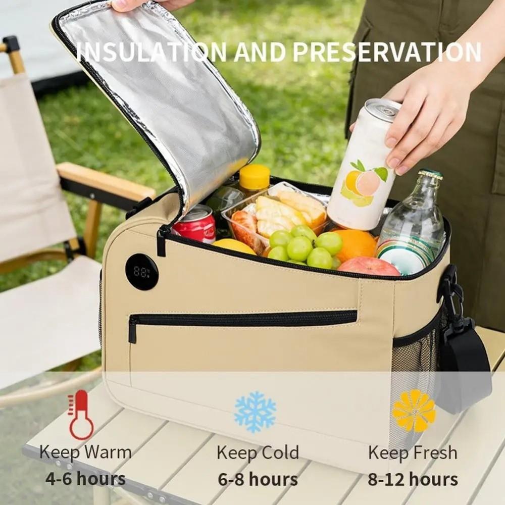 with Temperature Display Cooler Bag Large Capacity Insulated Lunch Bag  Travel
