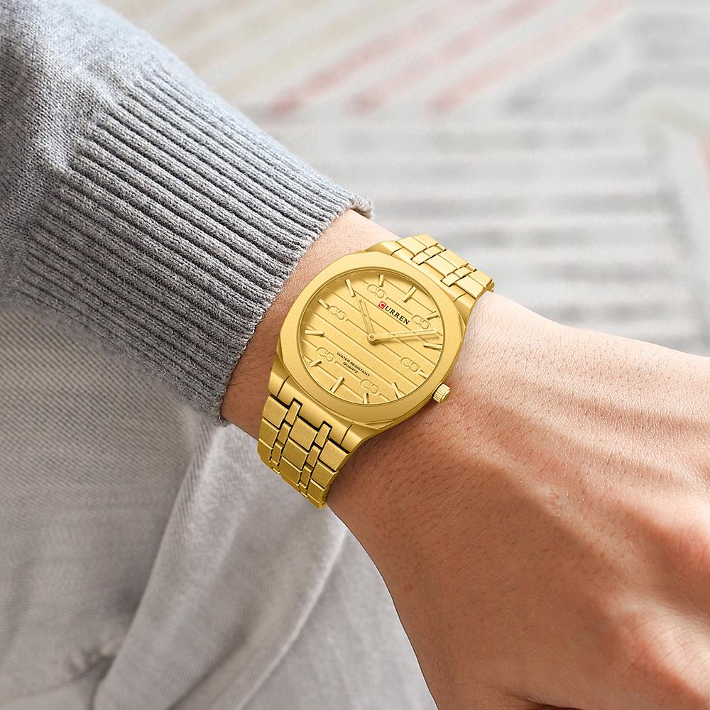 CURREN Business Brand Thin Men's Quartz Wristwatches Simple Casual Stainless Steel Watch