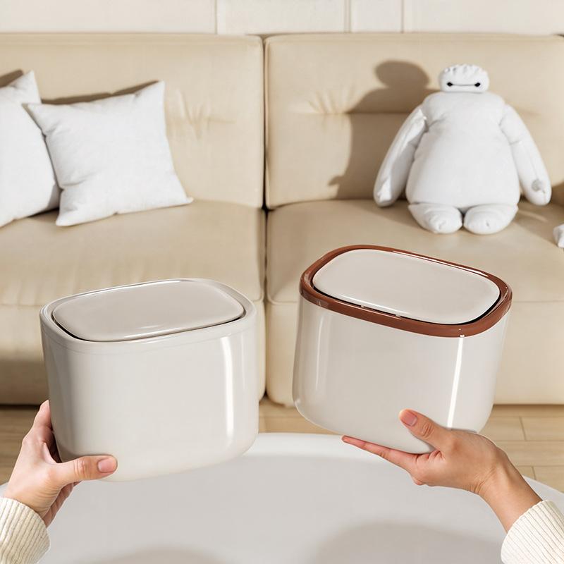 Настольное мусорное ведро Бытовое для гостиной Ведро для чайной заварки Герметичное и разделенное Мини-контейнер для хранения с большим диаметром