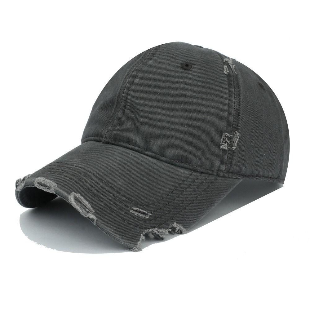 Ripped Brim Hole Baseball Cap Adjustable Sunscreen Hats Fashion Baseball Hats For Man Women Unisex