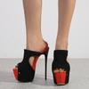 Fashion Sexy Platform Mixed Colors Super High Heel Sandals 16CM Women's Summer Ladies Nightclub Party Fashion Wedding Shoes Mules