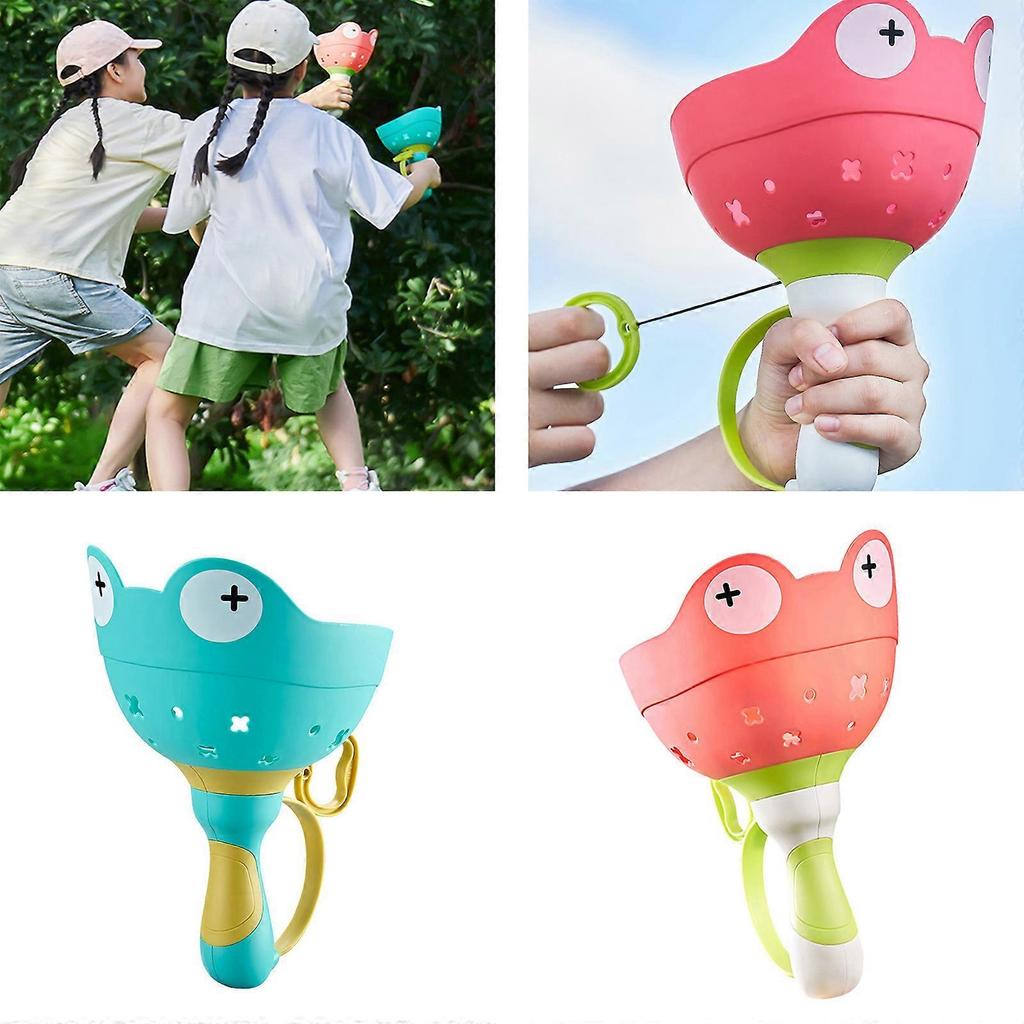 Hand Pulled Flying Saucer Outdoor Toy Kids Flying Disc Saucer Launching Propeller Toy for Family Gathering Yellow