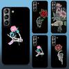 Rose Phone Case For Galaxy S21ultra S23plus S21fe Skeleton Hand Soft Cases For Samsung Galaxy S22 Plus Ultra S20 Fe Black Cover