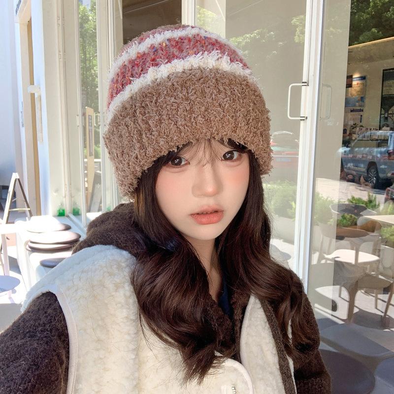 Hat Women's Fashion Versatile Knitted Wool Hat Winter Warm Thickened Cold Ear Protector Hat Tide