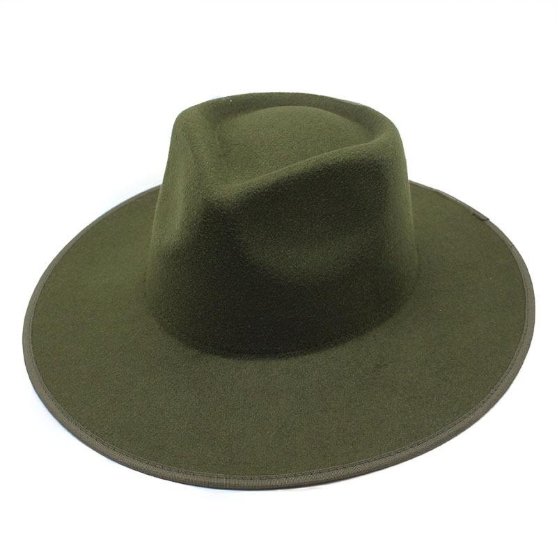 Ретро Джаз Топ Шерстяной Цилиндр Женский Универсальный Подгиб Джазовый Шляпа Повседневный Модный Шляпа