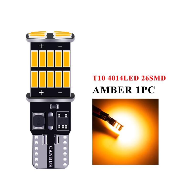 10PCS T10 W5W LED Bulbs Canbus Car Interior Light 194 LED Instrument Lights Lamp Dome Light 26 4014 SMD No Error 12V 6000K