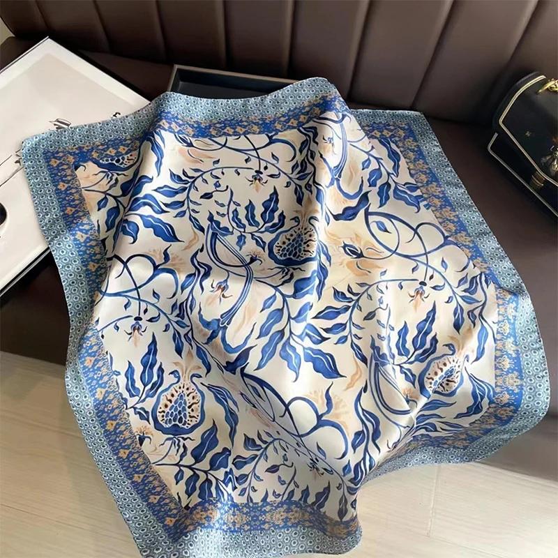 Новая Мода 70x70 см Печатный Женский Шарф Пашмина Шелковый Шарф Квадратный Платок Декоративная Повязка на Голову Шею Роскошный Дизайн Бандана