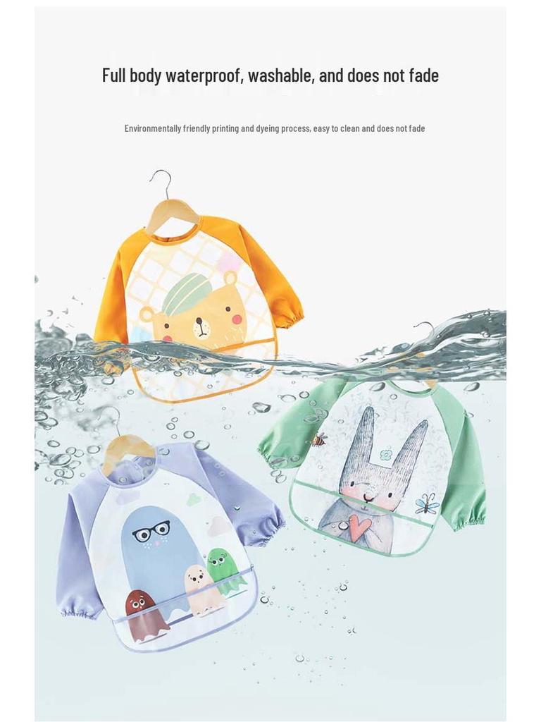 Children's Waterproof Long-Sleeve Smock for Autumn/Winter - Stain-Resistant Bib for Kindergarten Painting