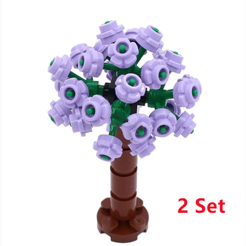 Buildings Blocks Tree Flower Sets City Plant Garden Bonsai Forest Natural City Street View Park Jungle MOC Model Toys For Kids