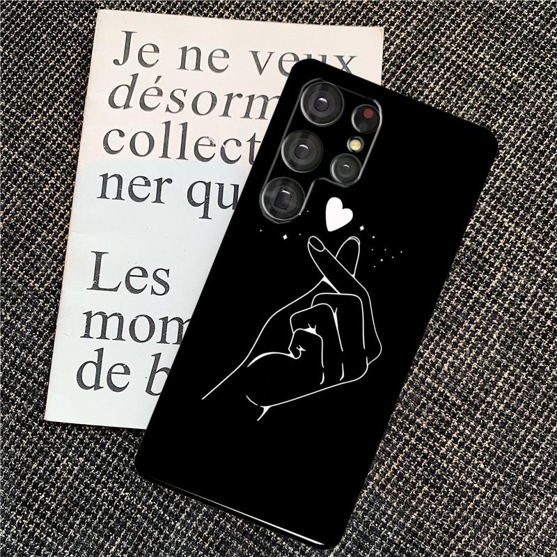 Чехол Kpop Пальцевое Сердце для Samsung Galaxy S25 Ultra S20 S21 S22 S23 S24 Ultra S9 S10 Plus S24 FE Задняя крышка