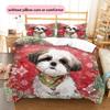 Shih Tzu Pattern Bedding Home Decoration Birthday Gift (1 * duvet cover + 2 * pillowcase, without core)
