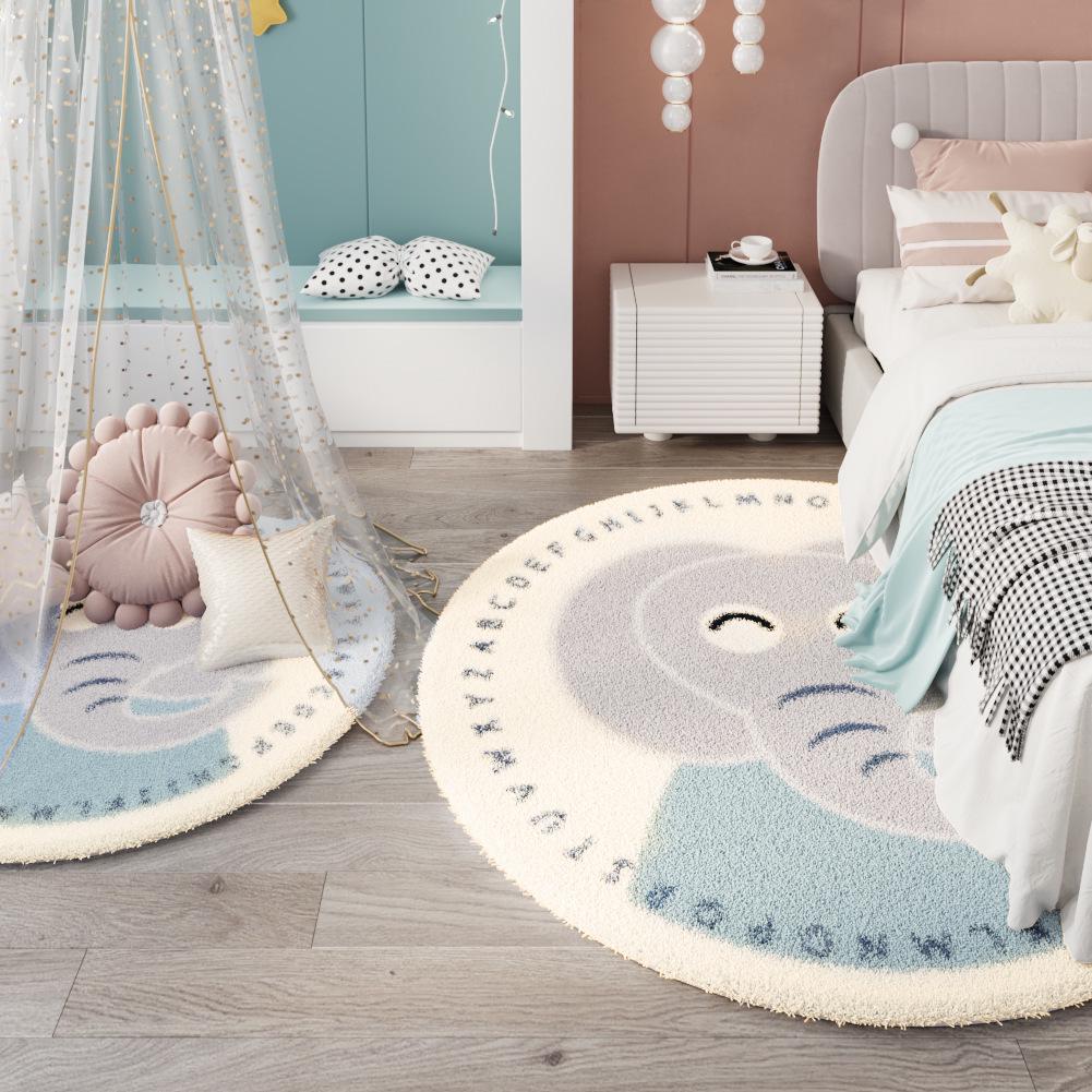 Круглый ковер с рисунком в скандинавском стиле для гостиной, кабинета или спальни – детский коврик для журнального столика и прикроватный коврик