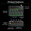 Low Noise 4 Channel Line Mixer for Mixing 4 Stereo Channel LED Mixer Adapter for Microphones Guitars Keyboards