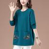 Long-sleeved T-shirt Women's Autumn Loose Mother Embroidered Long-sleeved Top Women