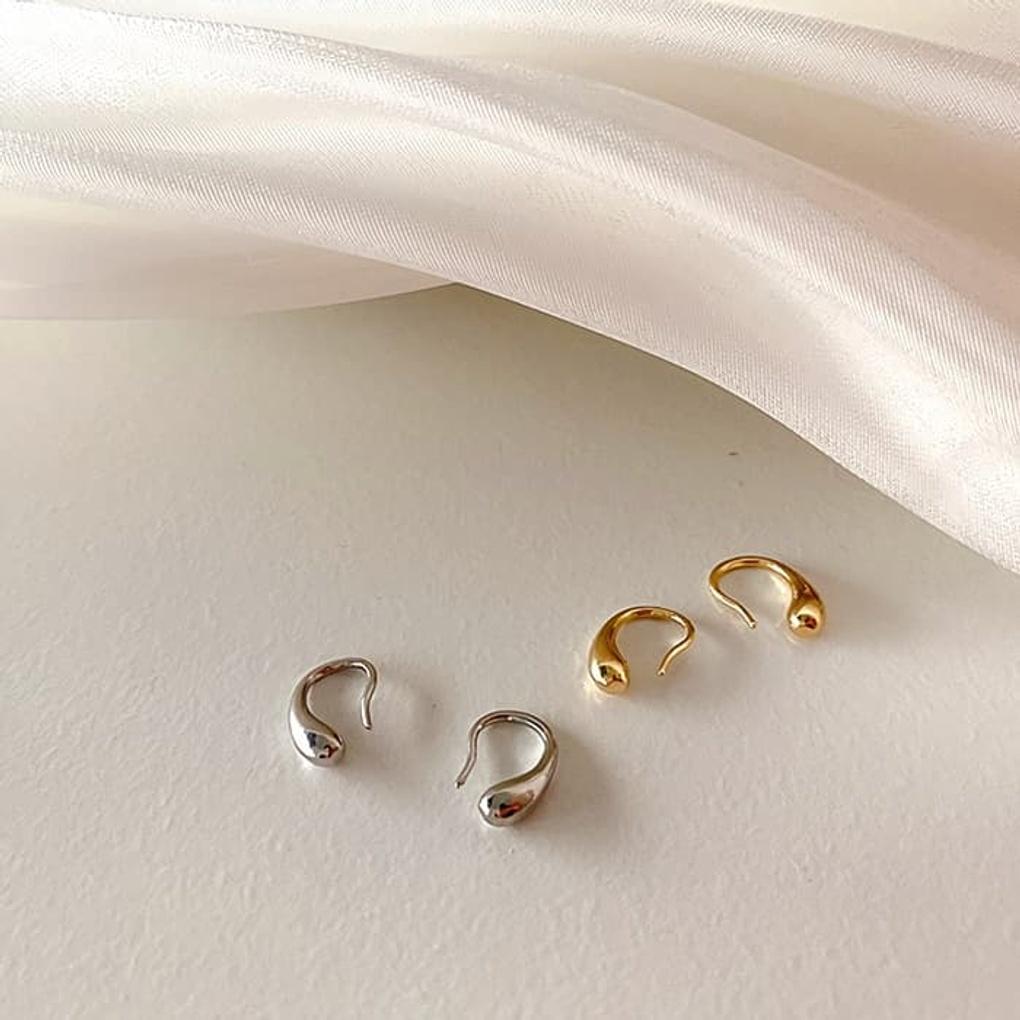 Серьги из серебра 925 пробы Ежедневные простые Кольца-капли