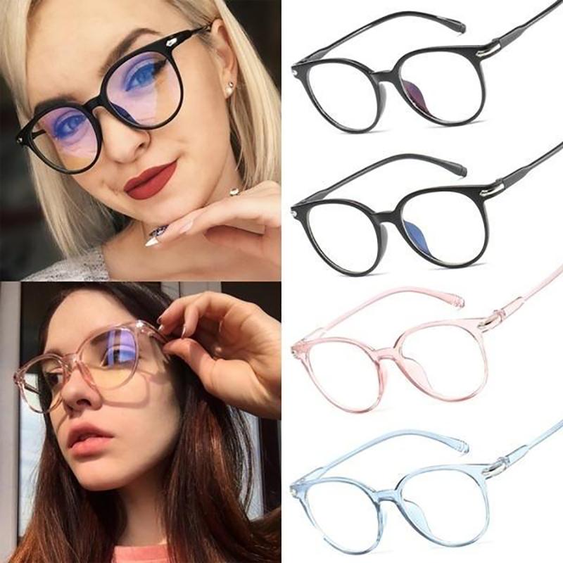 New Transparent Arrow Plain Glasses PC Plain Glass Spectacles Vintage Eyeglass Round Frame Glasses