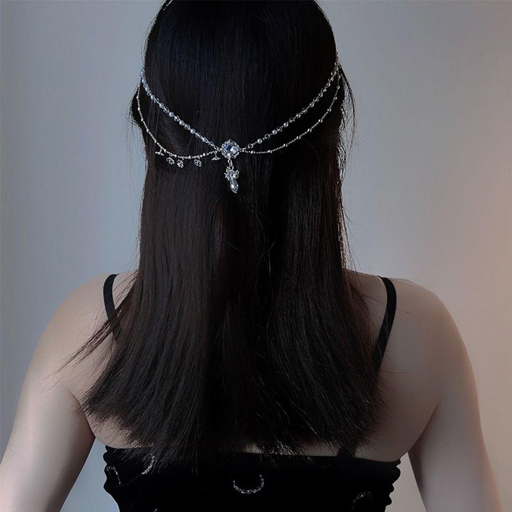 Праздничные Жемчужные Фото Реквизит Новогодний Боковой Зажим Аксессуары Для Волос Хрустальная Цепочка На Голову Подвеска На Брови