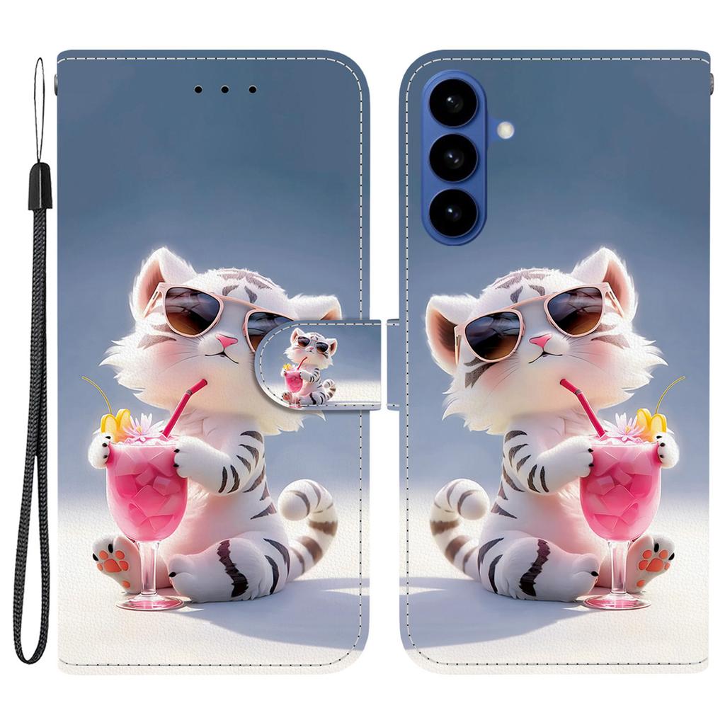 For Samsung Galaxy S26+ Case Pattern Printing Leather Flip Wallet Phone Cover with Lanyard