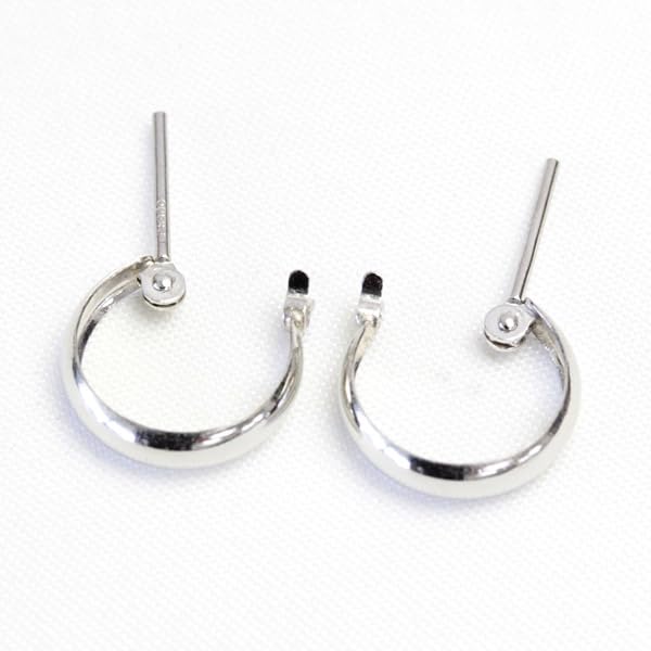 Серьги-кольца 3 мм x 10 мм Серьги Moon Серьги Moonshell Серьги Bullion Серьги Hoop [Jewelry Excellente] (Платина 900)