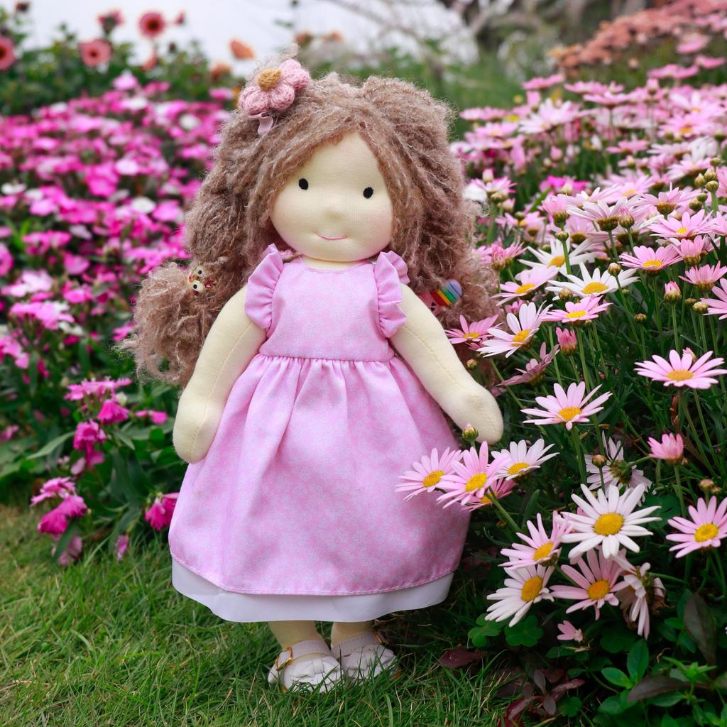 BlissfulPixie Waldorf Doll Handmade Doll Amy Soft Girl Cute Plush Toy Perfect Doll for Kids - 12"