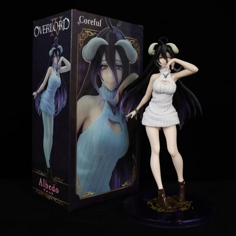 Albedo Overlord White Knitted Sweater Standing Posture Model Figurine Anime Doll