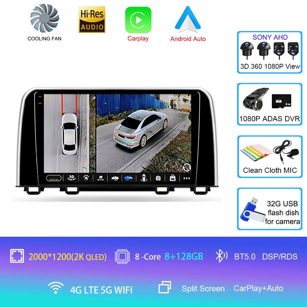 Android 14 Car Radio For Honda CRV CR-V 5 RT RW 2017 - 2022 Multimedia Video Player Navigation stereo GPS No 2din 2 din dvd