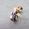 [G2003] - Gold Plated 'Teddy Love' Amethyst Earrings