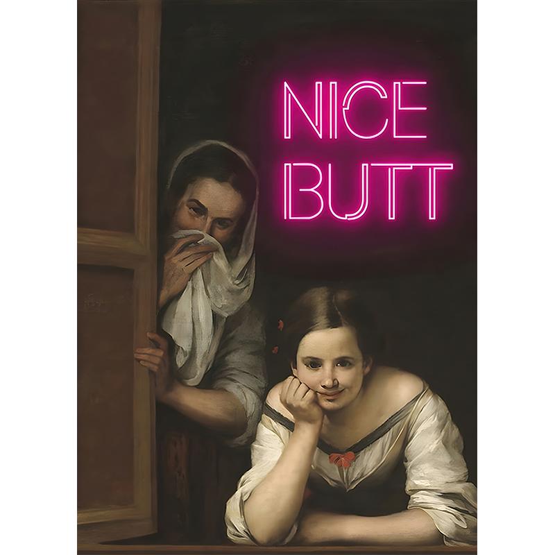 Смешная ванная туалет Мона Лиза в жемчуге девочка с рулоном бумаги постер принт холст живопись настенное искусство гостиная домашний декор