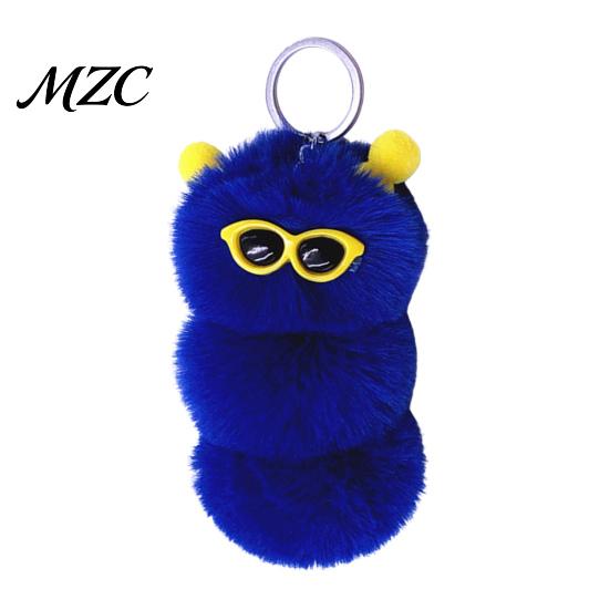 Soft Plush Keychain Sunglasses Caterpillar Keychain, Stuffed Keyring Pendant for Car Key Accessory Bags & Keys, Decorative Backpack Purse Fluffy