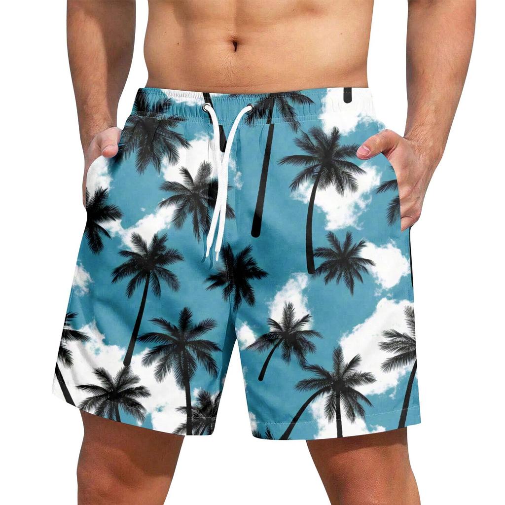 Men's Hawaiian Lace-up Shorts Casual Pants