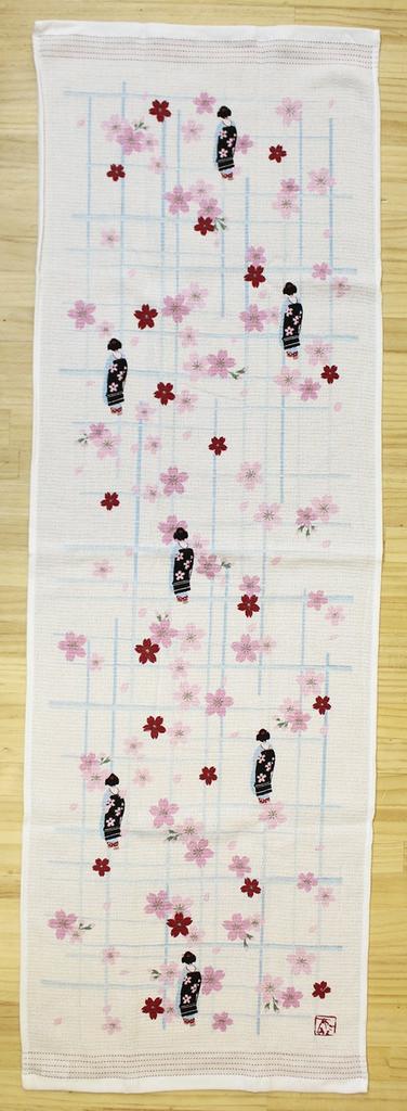 Face Cloth Maiko and Sakura 33 x 100 Product 30909 Imabari-made Towel, Calendar, Design, Pink, cm, Number