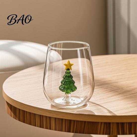 Creative Strawberry And Cherry Glass Mugs Clear Drinking Cup with 3D Fruit Christmas Holiday Ornaments, Practical Decorative Glassware for Afternoon