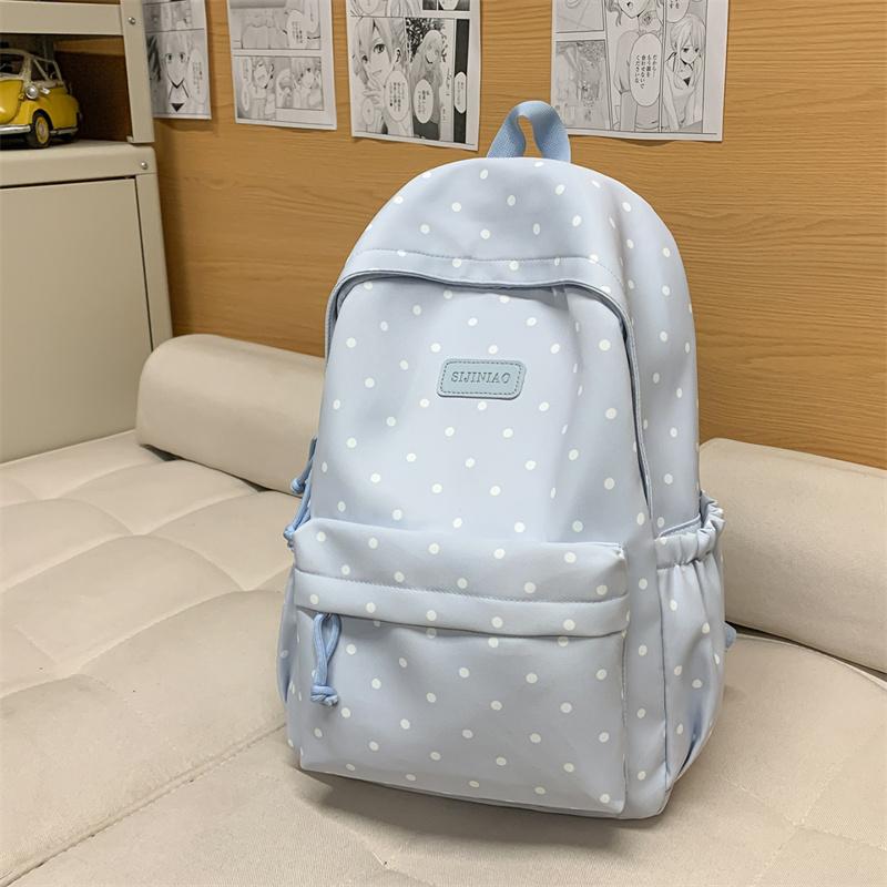 Легкий студенческий школьный рюкзак с принтом в горошек для поездок