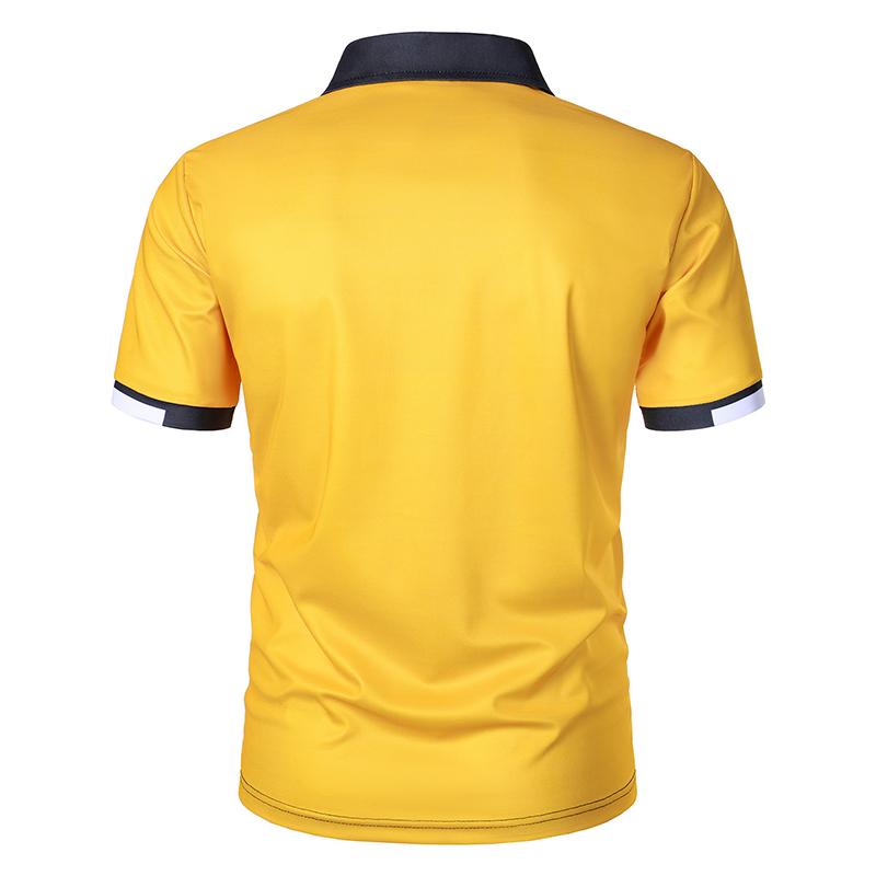 Летняя мужская повседневная рубашка поло с коротким рукавом в деловом стиле, мужская спортивная рубашка поло для гольфа с лацканами, 100% полиэстер