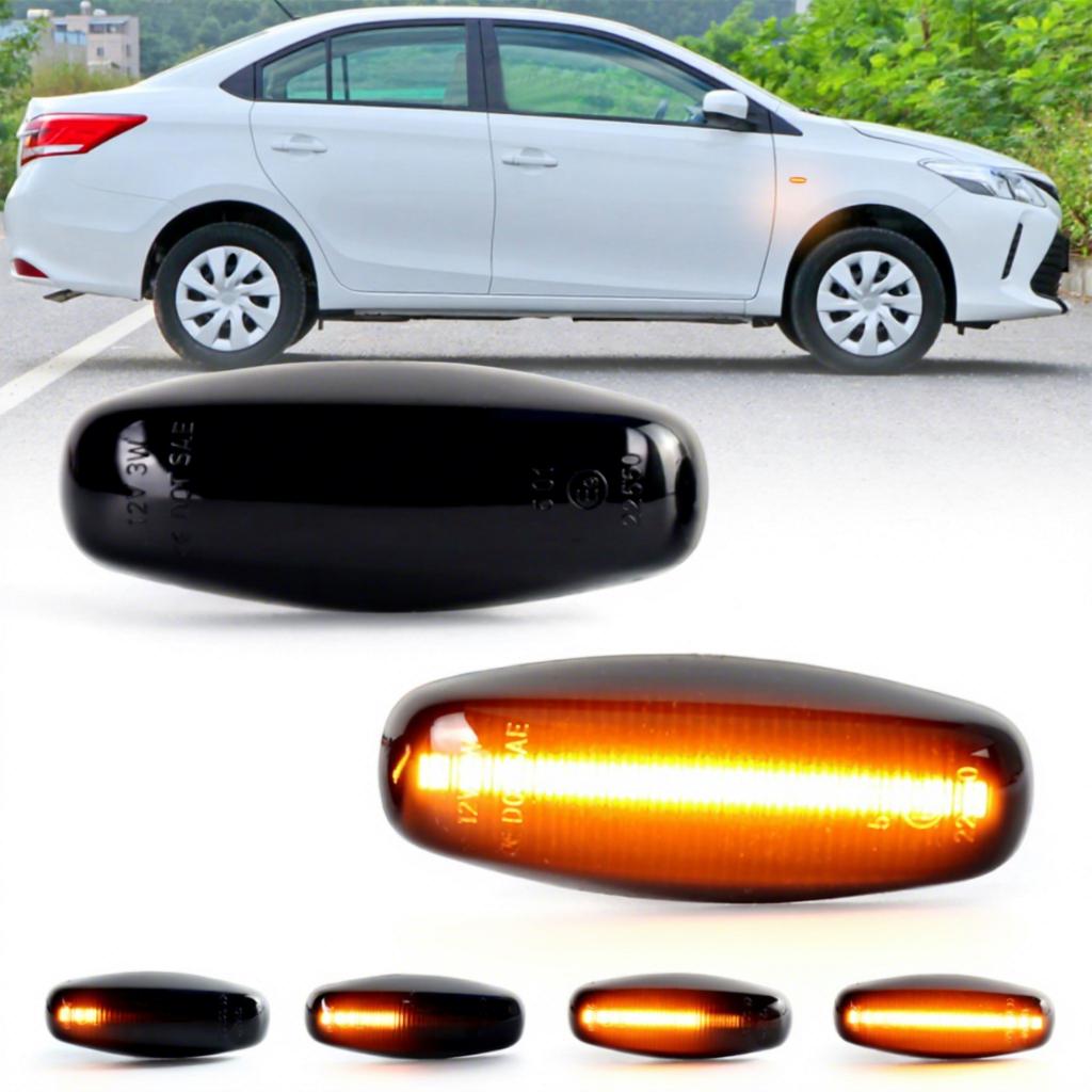 Waterproof LED Blinker Sequential Turn signal Lights for Toyota Yaris Vios 2014-19 Signal Indicator Dynamic Side Marker Lamps