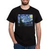 CafePress «Звездная ночь» Винсента Ван Гога Темная футболка для мужчин 100% хлопок, Классическая графическая темная футболка