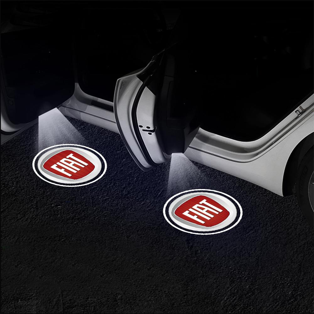 EHO4 FIAT ABARTH Car Badge Door Lamp Welcome Lights Wireless Laser Projector for Palio Panda Uno 500 595 Argo Egea 500c 596 Freemont