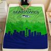 Фланелевое одеяло с принтом Seattle Seahawks, Высококачественное, Удобное для всех сезонов, Декор для дома, Тепло и уют, Идеально для рождественских подарков