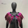 Женская шаль в готическом стиле, перьевая накидка, шарф, наплечная шаль, карнавальный костюм, винтажная шаль ручной работы с регулируемым атласным галстуком