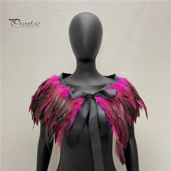 Женская шаль в готическом стиле, перьевая накидка, шарф, наплечная шаль, карнавальный костюм, винтажная шаль ручной работы с регулируемым атласным галстуком