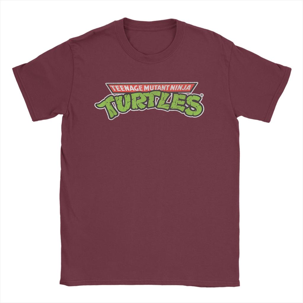 Vintage Ninja Turtles Retro Logo TShirts Men Round Neck Pure Cotton T Shirts Short Sleeve Tee Shirt Birthday Present Clothing